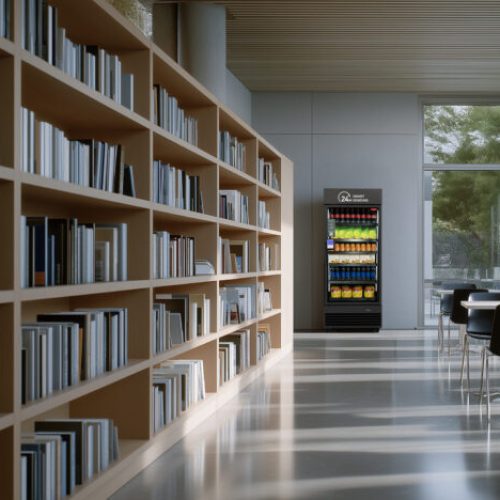 AI Vending hűtő egyetemi könyvtárban